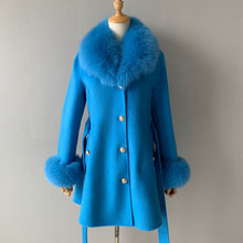 Load image into Gallery viewer, BLUE VIVIENNE CASHMERE COAT
