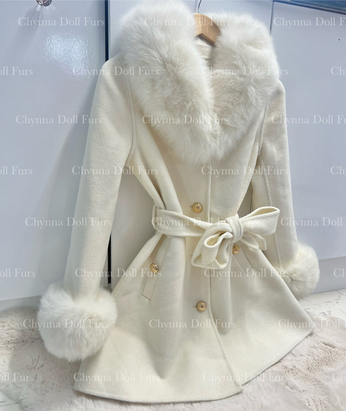 IVORY VIVIENNE CASHMERE COAT