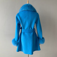 Load image into Gallery viewer, BLUE VIVIENNE CASHMERE COAT
