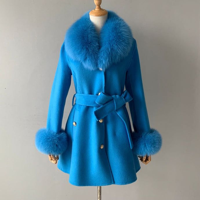 BLUE VIVIENNE CASHMERE COAT