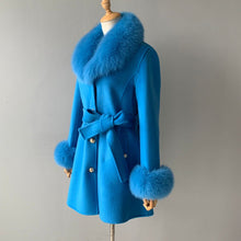 Load image into Gallery viewer, BLUE VIVIENNE CASHMERE COAT
