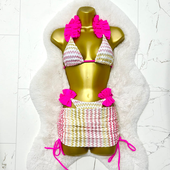 PINK BRAULIA 3 PIECE BIKINI