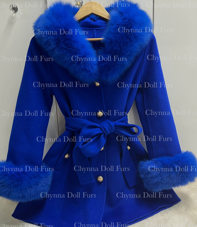 ROYAL BLUE VIVIENNE CASHMERE COAT