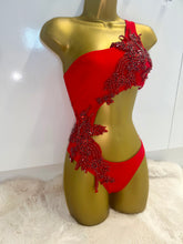 Load image into Gallery viewer, RED HANDMADE SWIMMING COSTUME
