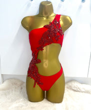 Load image into Gallery viewer, RED HANDMADE SWIMMING COSTUME
